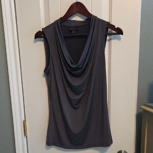 Worthington Charcoal Sleeveless Drape Blouse